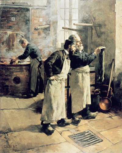 Dyeing workshop in the Gobelins, 19th century by Rene Joseph Gilbert